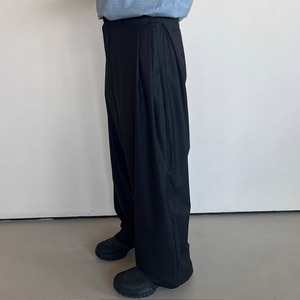 サイド3プリーツルーズドレープパンツ　0741