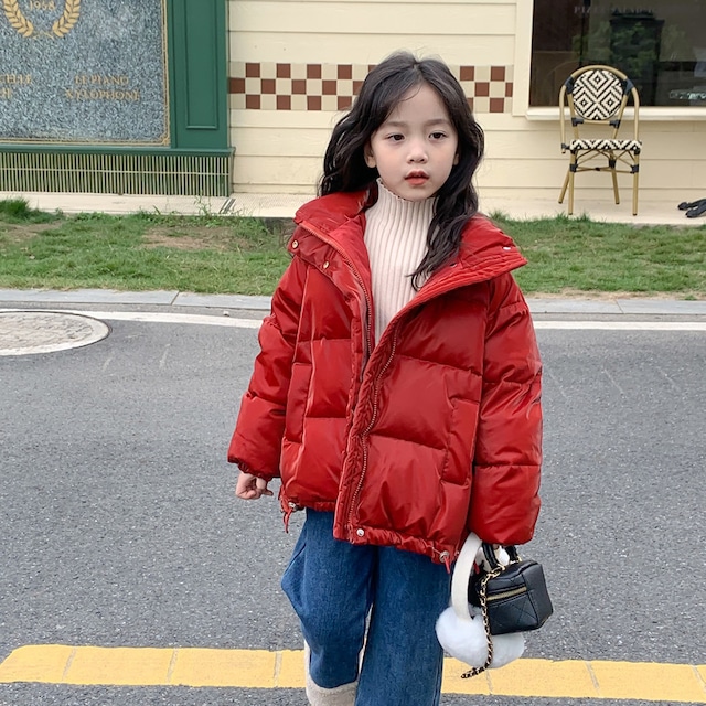 【KID】韓国風ファッション　フワフワダウンジャケット