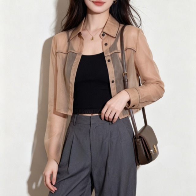 Sheer Trim Shirt LA260707