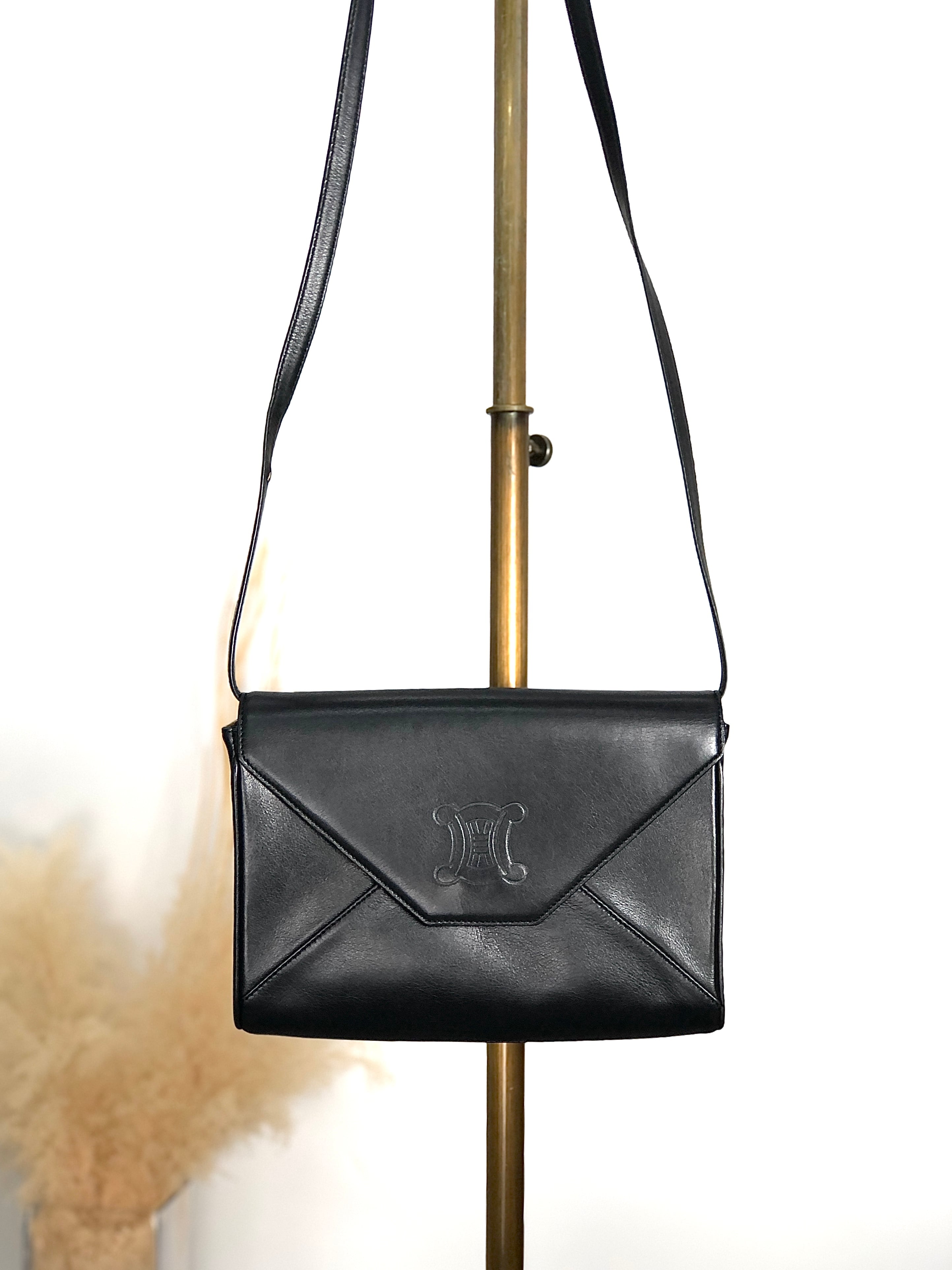 CELINE セリーヌ ショルダーバッグ ブラック ブラゾン レザー クロスボディ vintage ヴィンテージ オールド byue3n