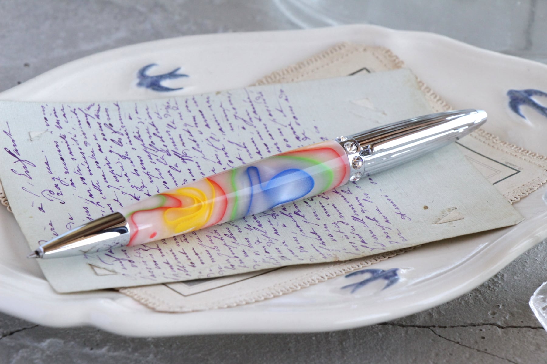 カラフルウェーブ・Dazzling」手作りボールペンViriditasジェット