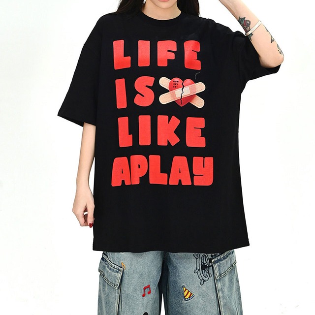 ハートレタリングポップアートTシャツ
 3col   R01669