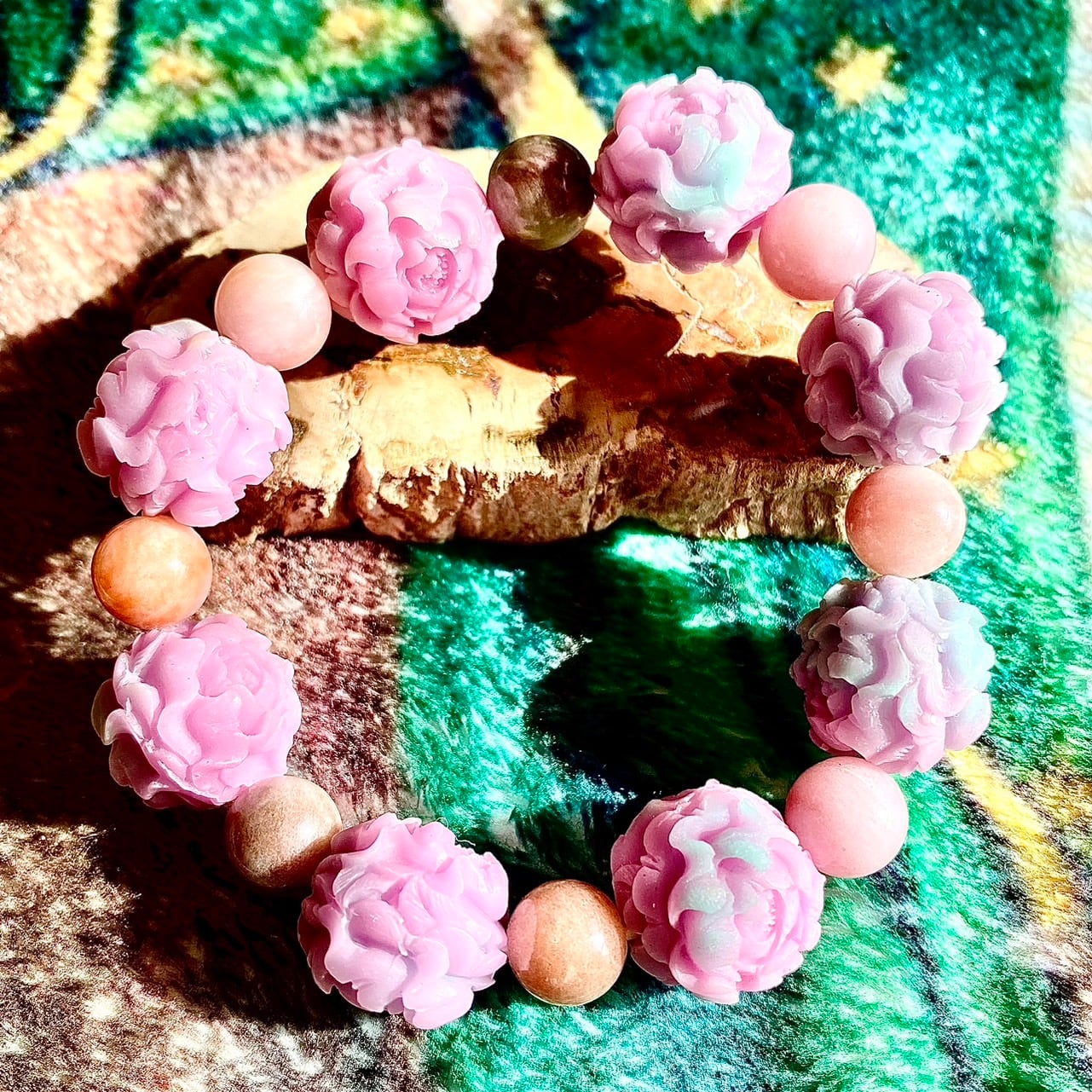 Power Stone Arashan Agate Rose Bracelet | Heimer's