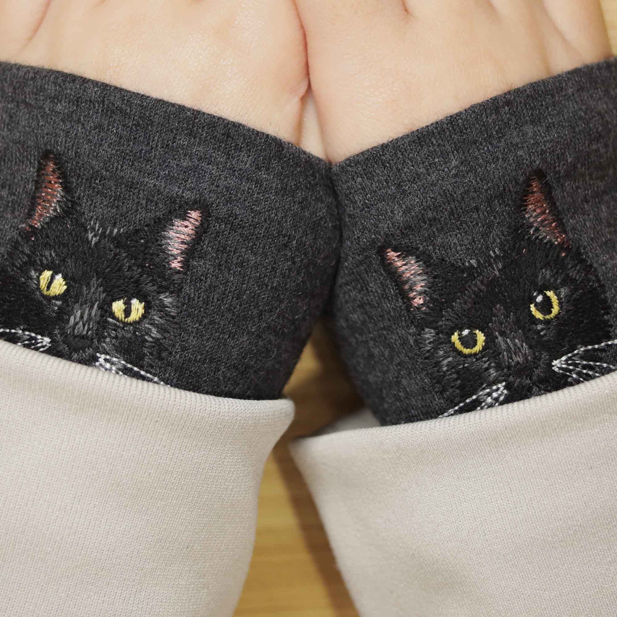 猫リストマフラー】黒猫／一度使うと手放せない気持ち良さ／ウール100