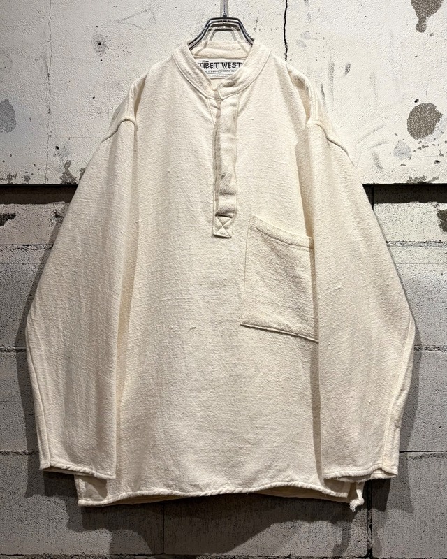【Caka otto】Minimal Design Vintage Loose Pullover Cotton Shirt