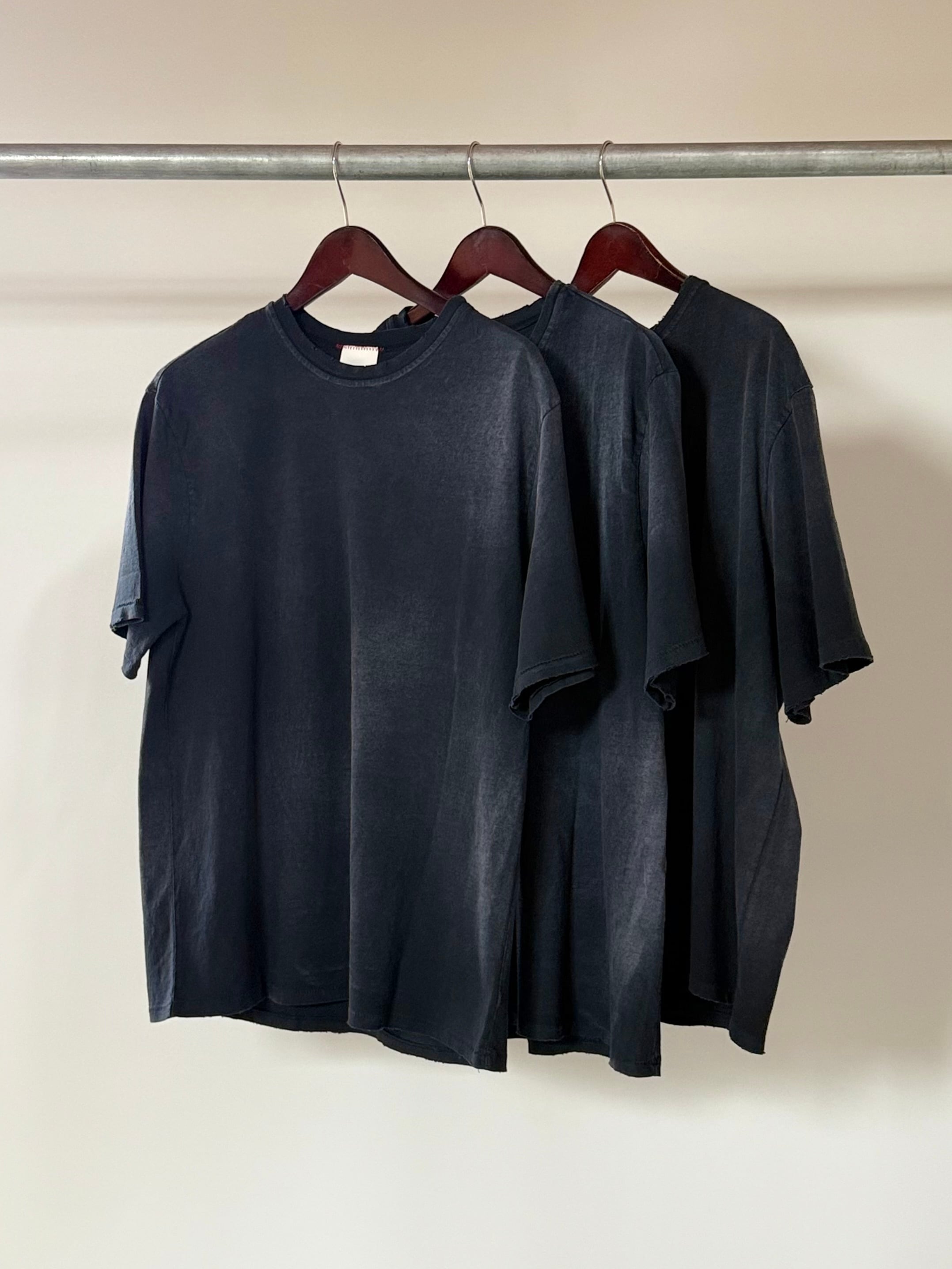 MOOJI MOOJI 【 US Single Stitched T-Shirt Sun Fade】BLACK | LARGE
