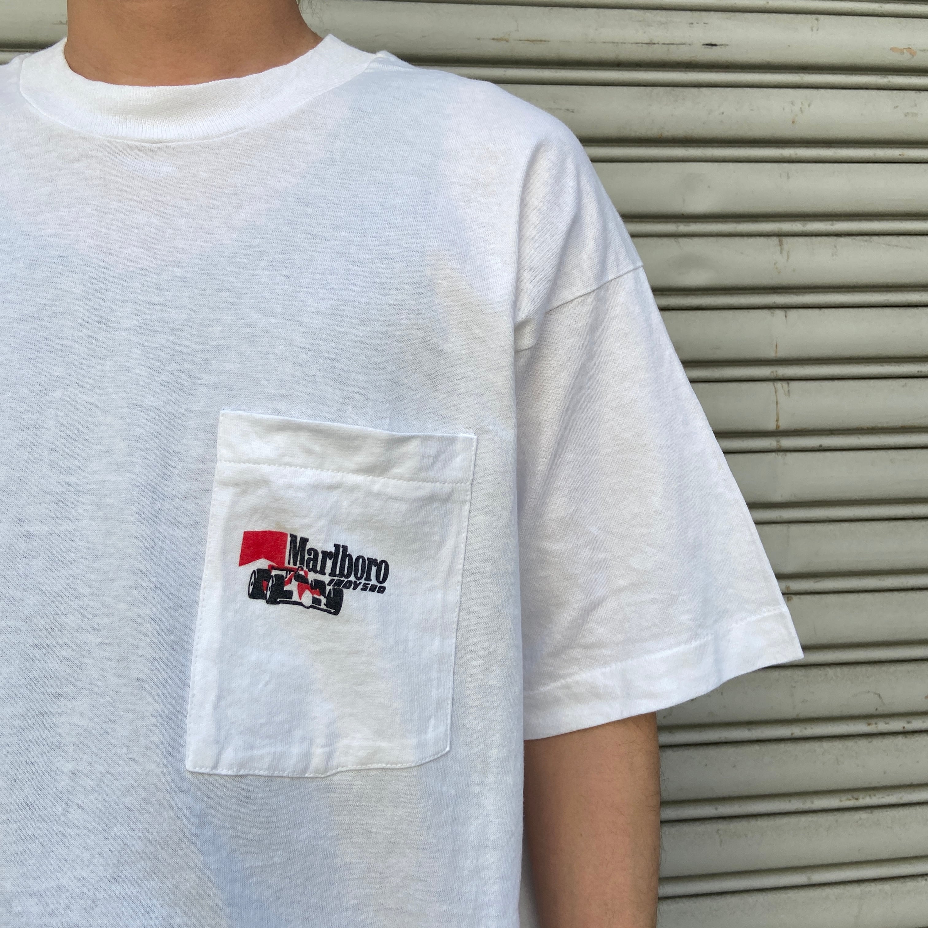 美品 90s USA製 マルボロ 両面プリントTシャツ タバコ銘柄 白 XL