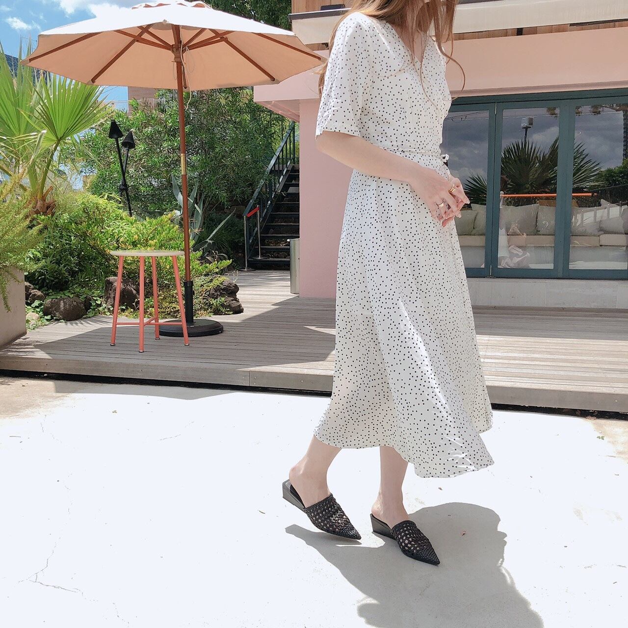 Dot wrap onepiece /white(7月中旬発送予定)