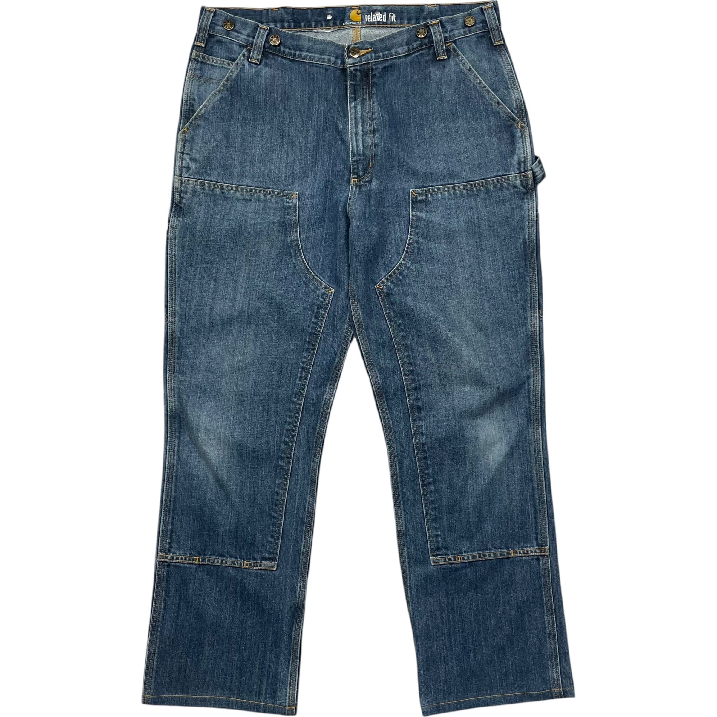 《実寸 W37L31》 Carhartt カーハート デニムパンツ ダブルニー 色落ち no.5098