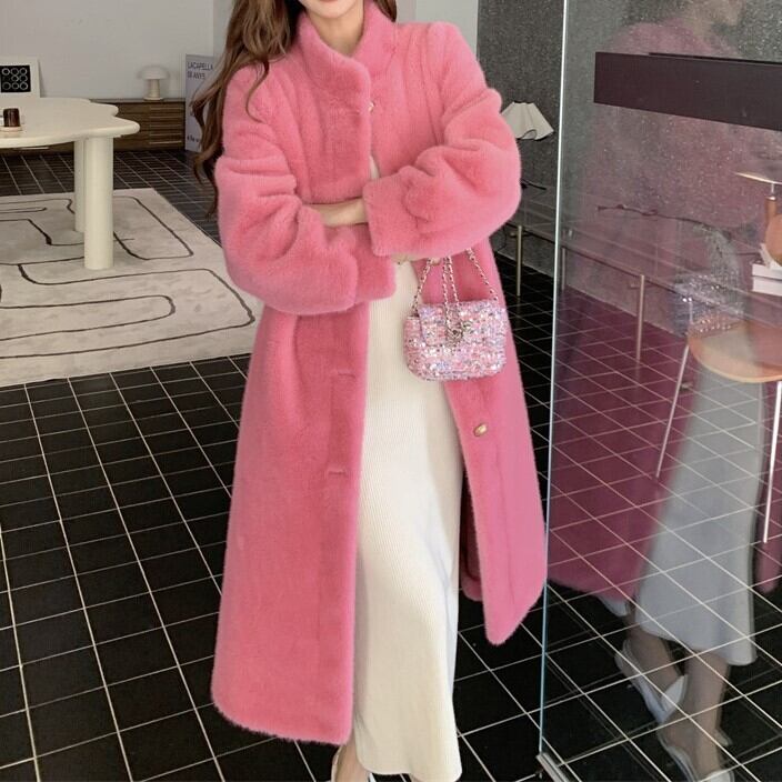 ファーコート ロングコード 3カラー もこもこアウター 暖かいコート 足