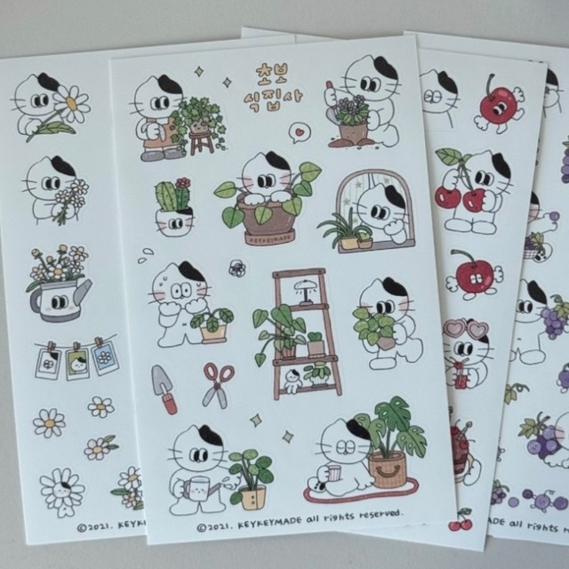 ★予約 KEYKEYMADE 〔sticker -초보식집사-〕