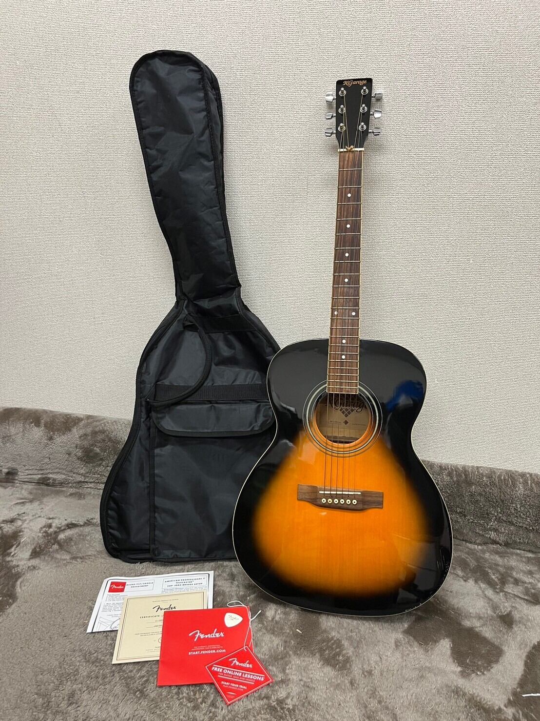 新品弦付き】エレアコギター Kガレージ EA-500CSB ケース付き エレキ