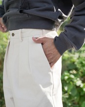 【#Re:room】HEAVY CHINO TWO TUCK  WIDE PANTS［REP305］