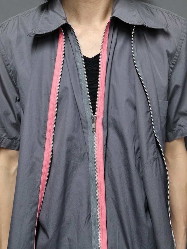【COMME des GARÇONS shirt】layered design zip up shirt