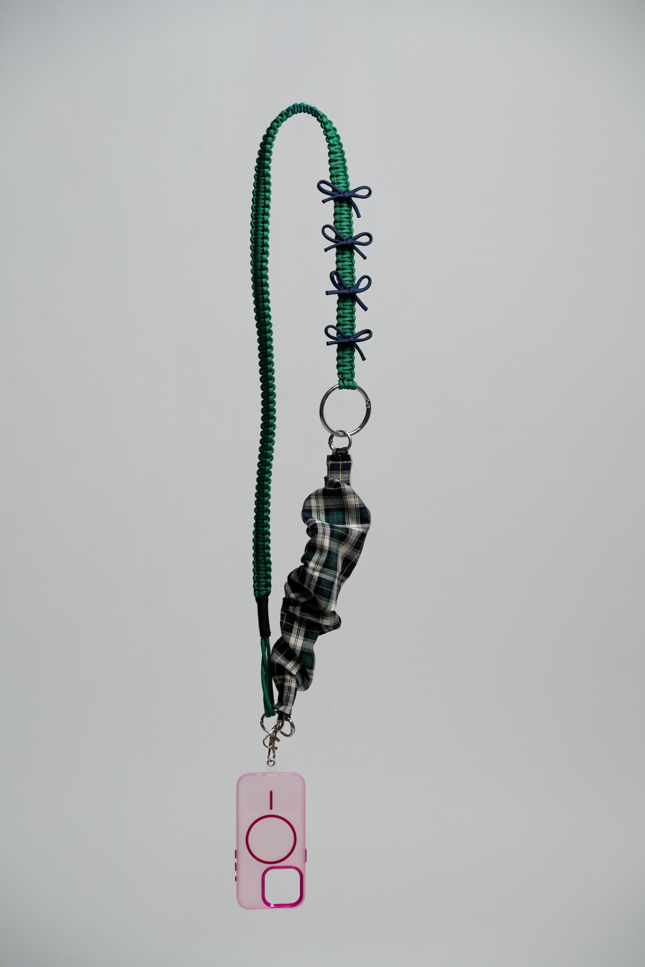 3way tartan strap Green