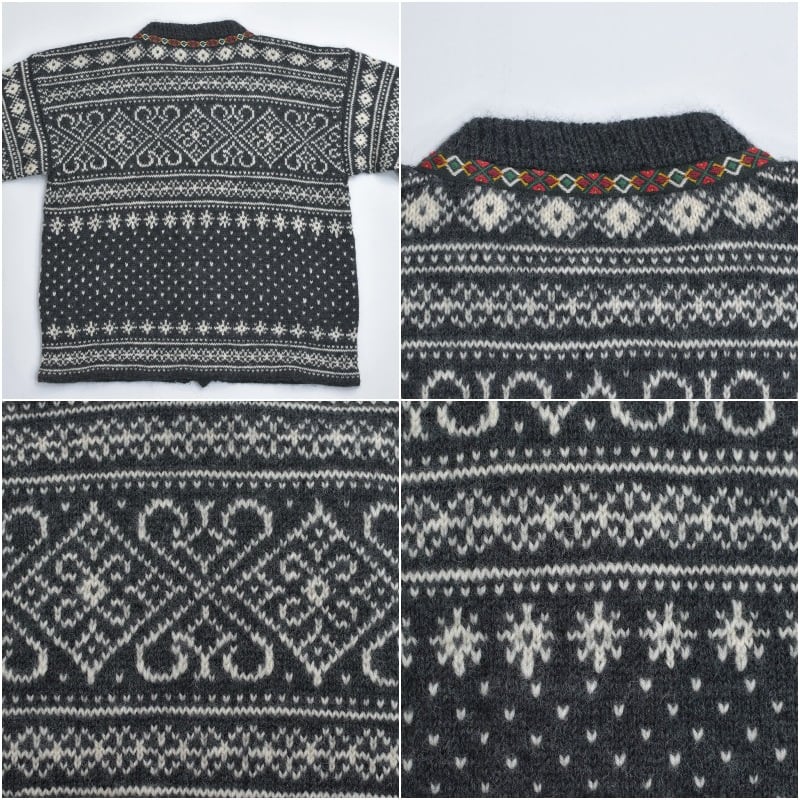 70～80s Nordic Cardigan ノルディック柄 メタルボタン デザイン