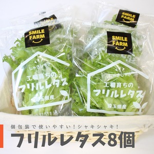 シャキシャキ フリルレタス【味に自信あり】洗わず食べられます！農薬不使用(約100g×8個)