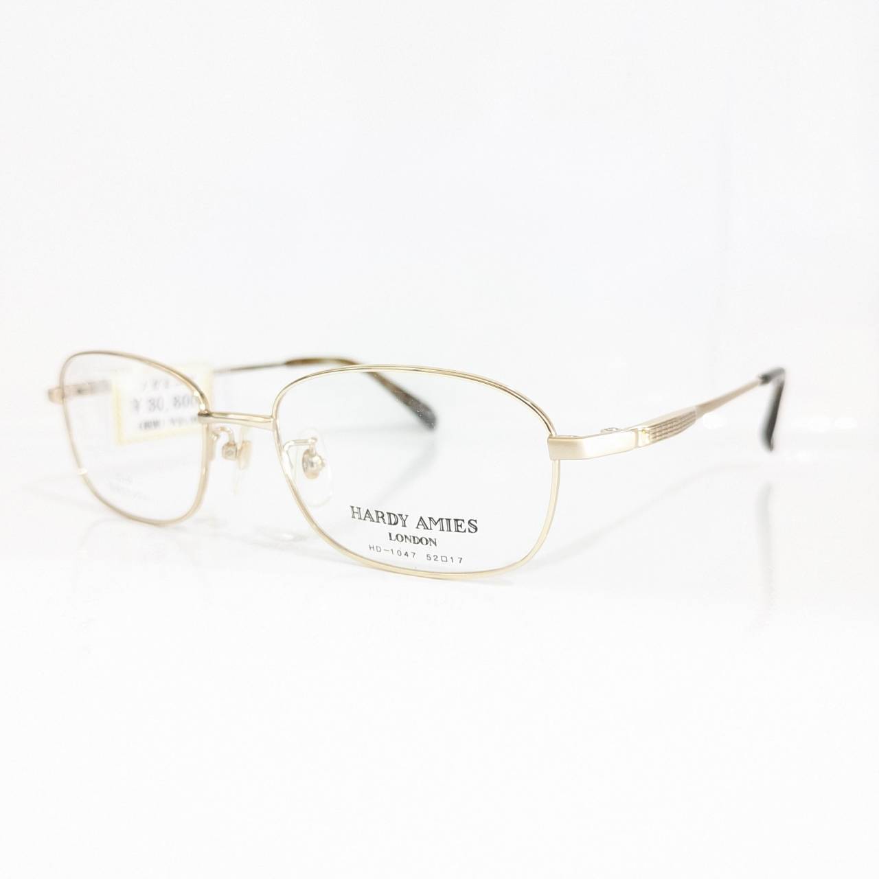 【HARDY AMIES】スクエアメタルフレーム ゴールド