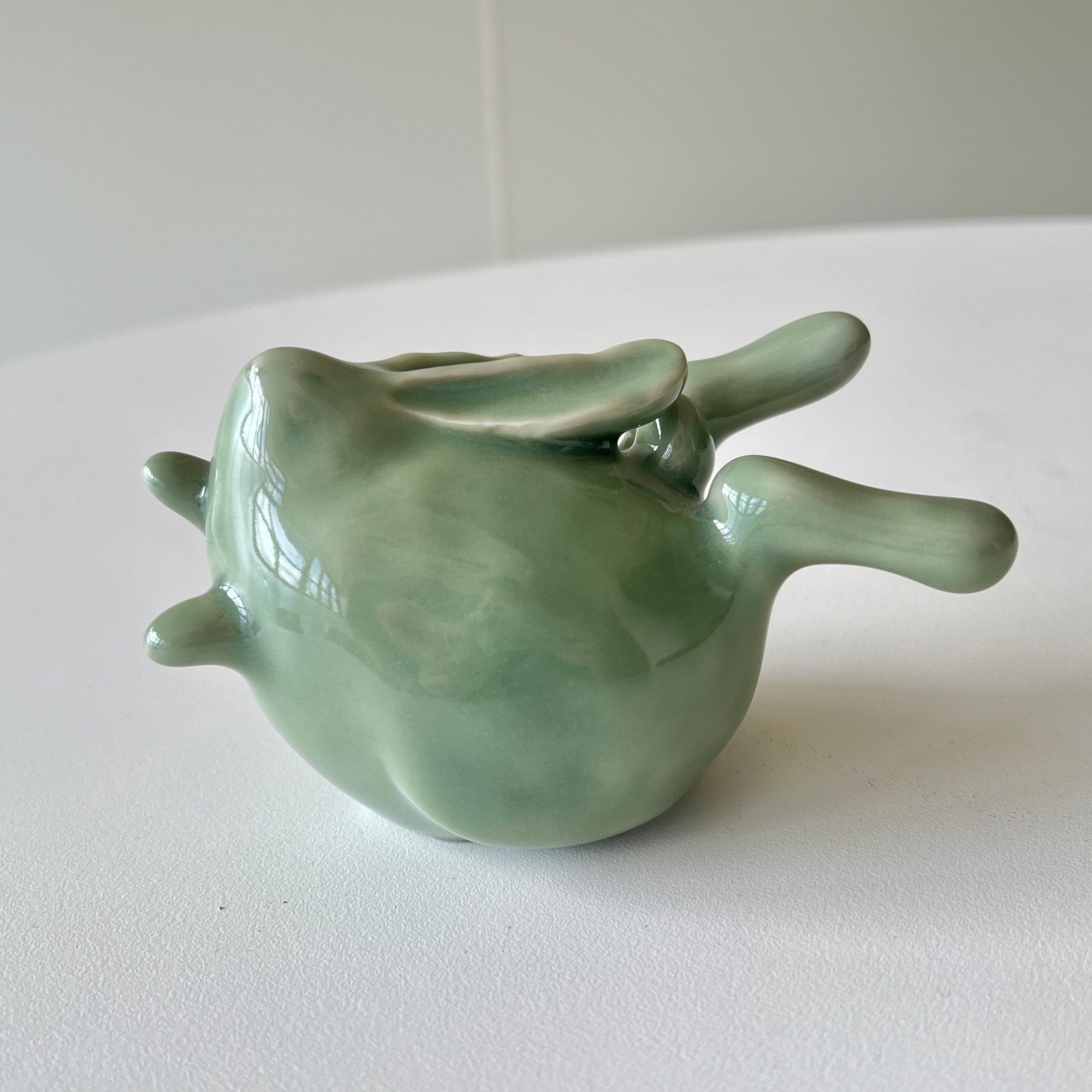 蓋置 三徳 青磁 陶器 中国陶磁器 元染 蓋付き壺 置物・中国陶器(酒