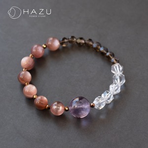 自然が織りなす神秘カラーの上品な癒し［ピンクマイカ／ボリビアンアメジスト／スモーキークォーツ／水晶／ヘマタイト］