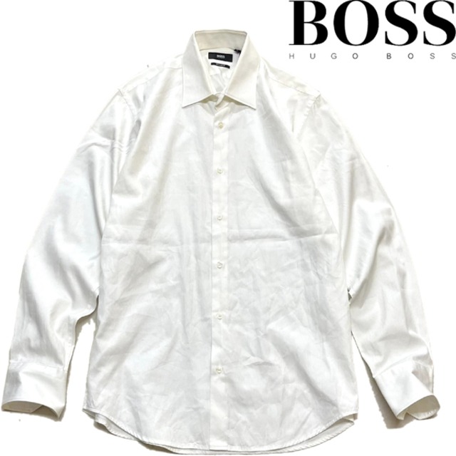 1点物◇ヒューゴボスHUGO BOSS白シャツ古着メンズMLレディースOK 