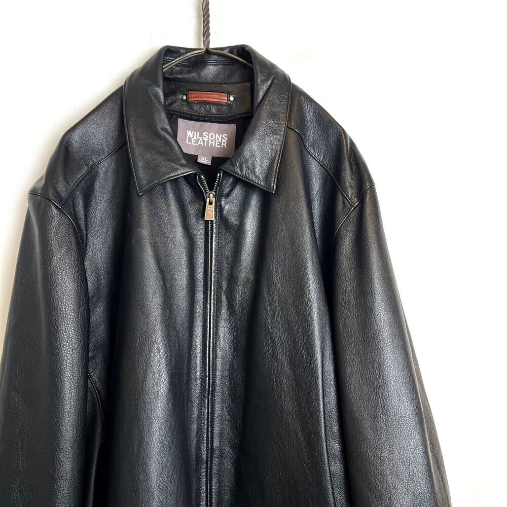 WILSONS LEATHER] Vintage Single Zip Up Leather Jacket [1990s