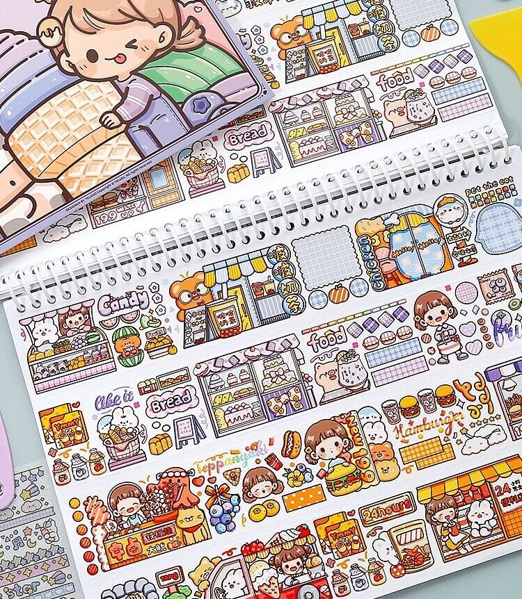 女の子系マスキングテープ帳 ドドちゃん剥離紙本改良版 2種類 A5サイズ