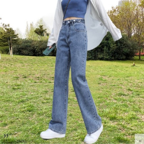 ストレートジーンズ ワイドレッグ ルーズ レディース ハイウエスト カジュアル ストレート ワイド 細身 レディース ルーズ ハイウエスト カジュアル ダークブルー ライトブルー ホワイト