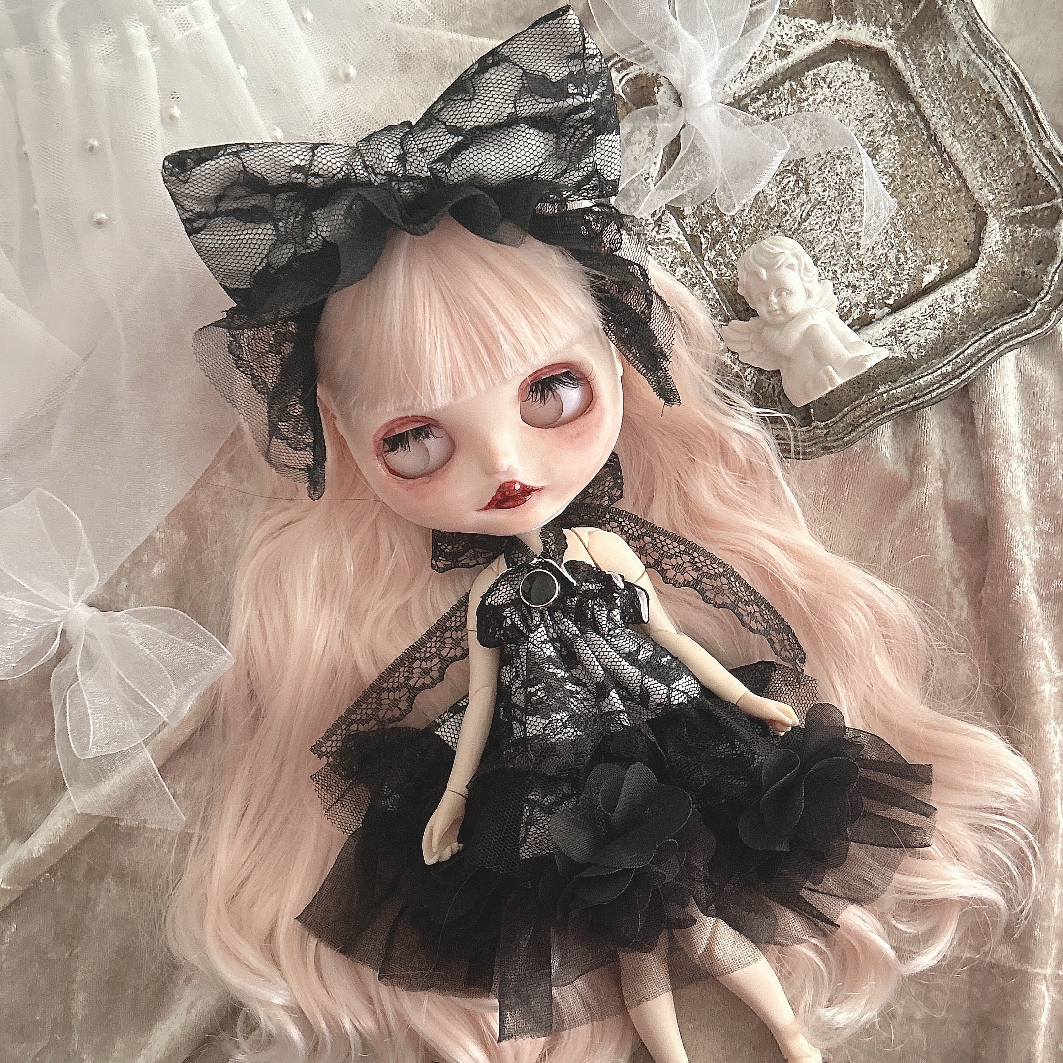 ブライスアウトフィット　お呼ばれワンピース ミトン ブライス 本体 ミディブライスアウトフィット お呼ばれ