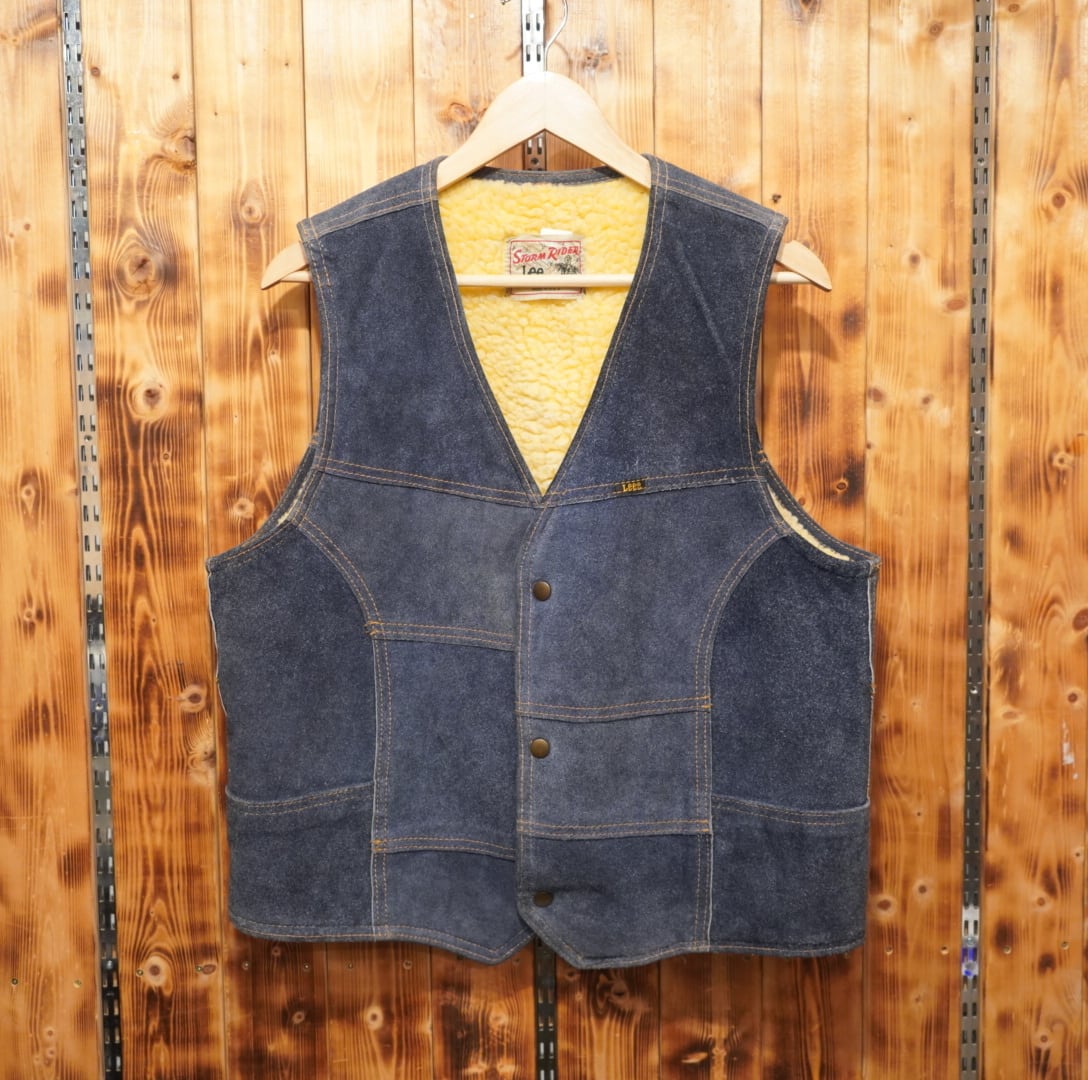 ヴィンテージ・ベスト 70s lee storm rider スウェード レザーベスト M位/リー ヴィンテージ
