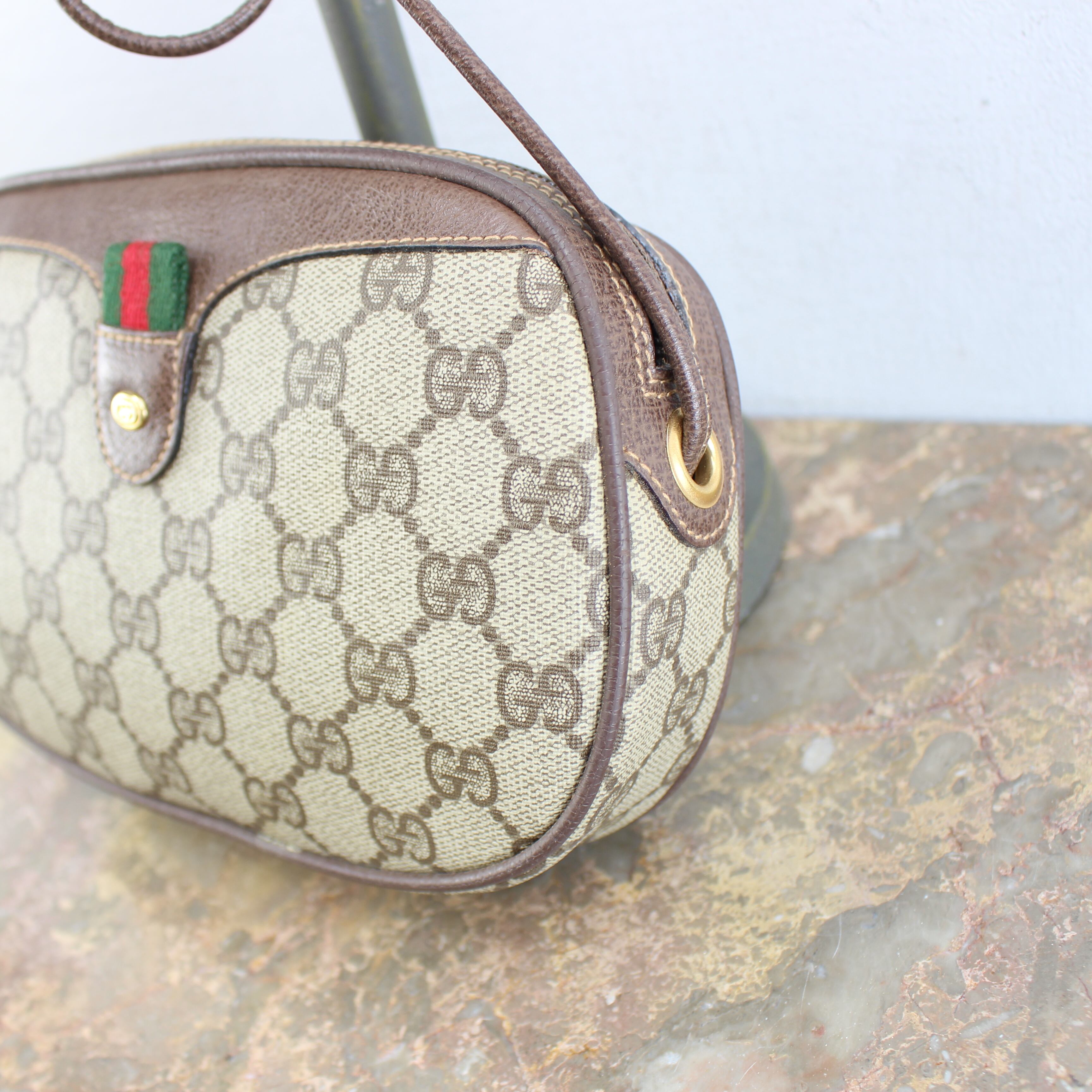 OLD GUCCI SHERRY LINE GG PATTERNED SHOULDER BAG MADE IN ITALY 