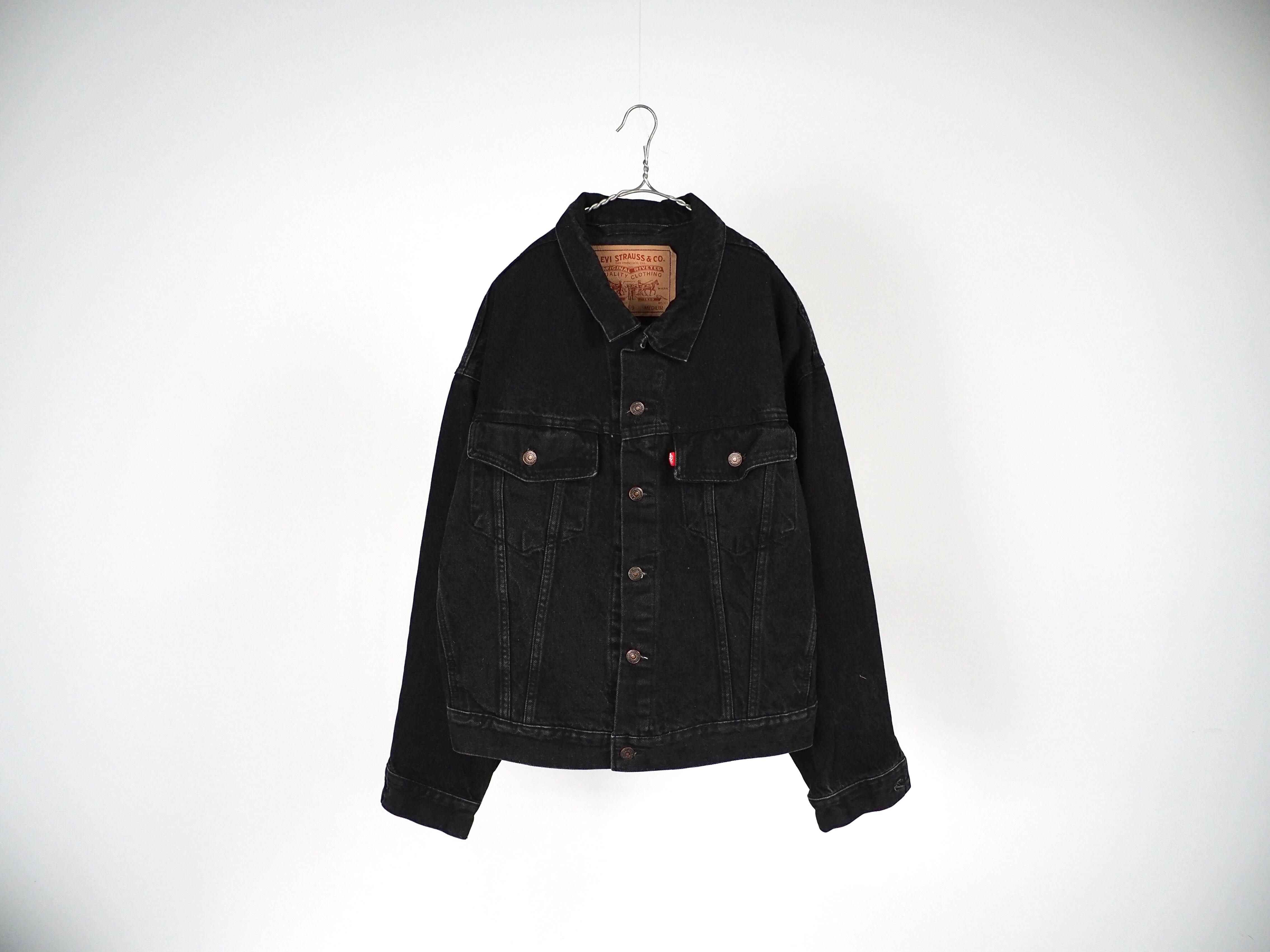 Levi's 70598-4159 black denim trucker jacket M /made in USA