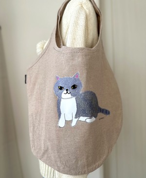 猫のみんちゃん MOTTERU クルリト マルシェバッグ（再生コットン）