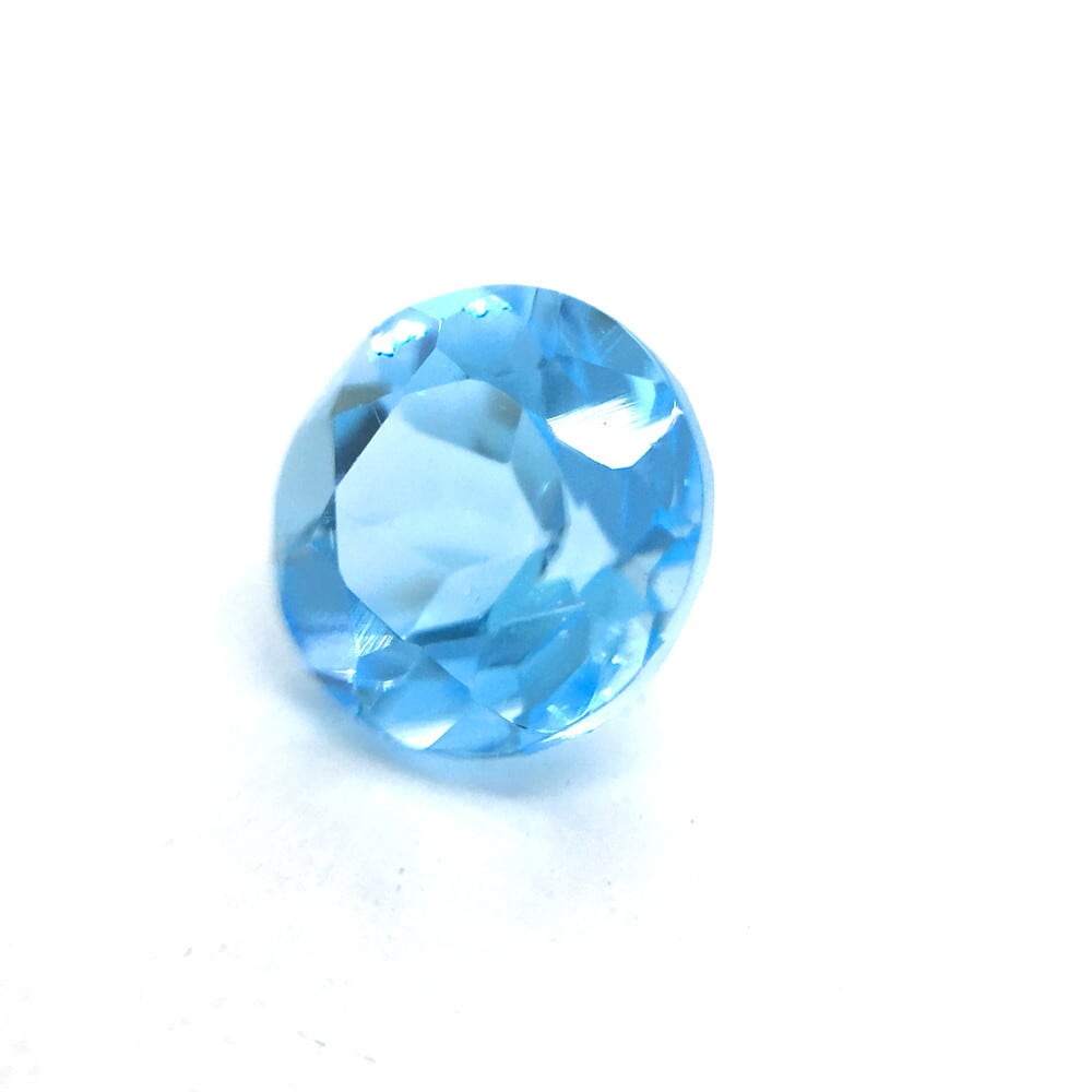 ネコポス：送料無料】ブルートパーズ ルース ラウンドカット 0.68ct