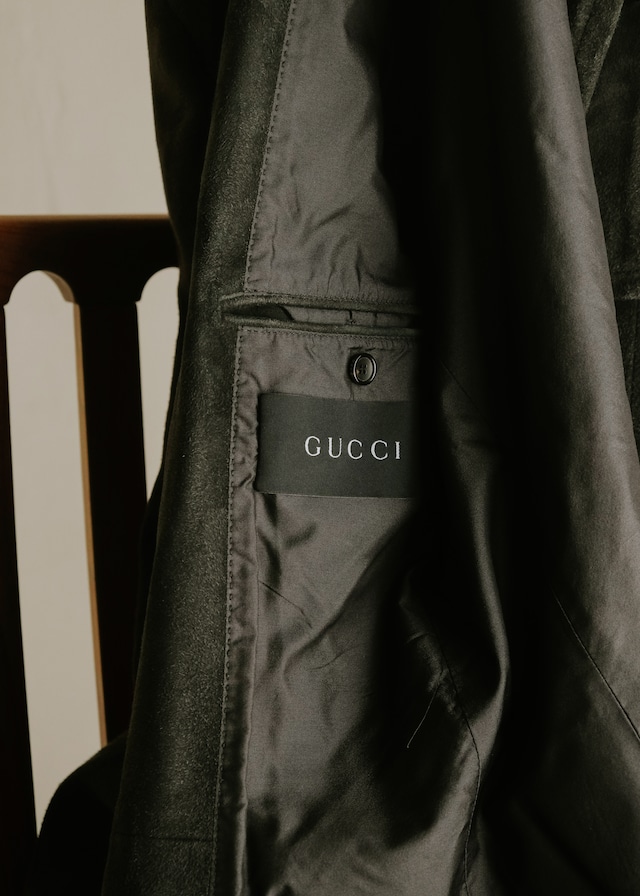 GUCCI by Tom Ford 01AW 2B suede leather tailored jacket