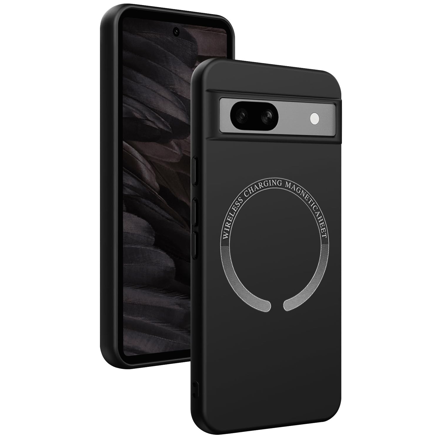 tuulaasii For Google pixel 7A 用 ケース MagSafe対応 ワイヤレス充電 マグネット スリムケース ソフト シンプル 人気 滑り止め 薄型 軽量 薄カバー マット仕上げ グーグル ピクセル 7a カバー シリコン TPU レンズ保護 衝撃吸収 指紋防止 保護ケース(ブラック)