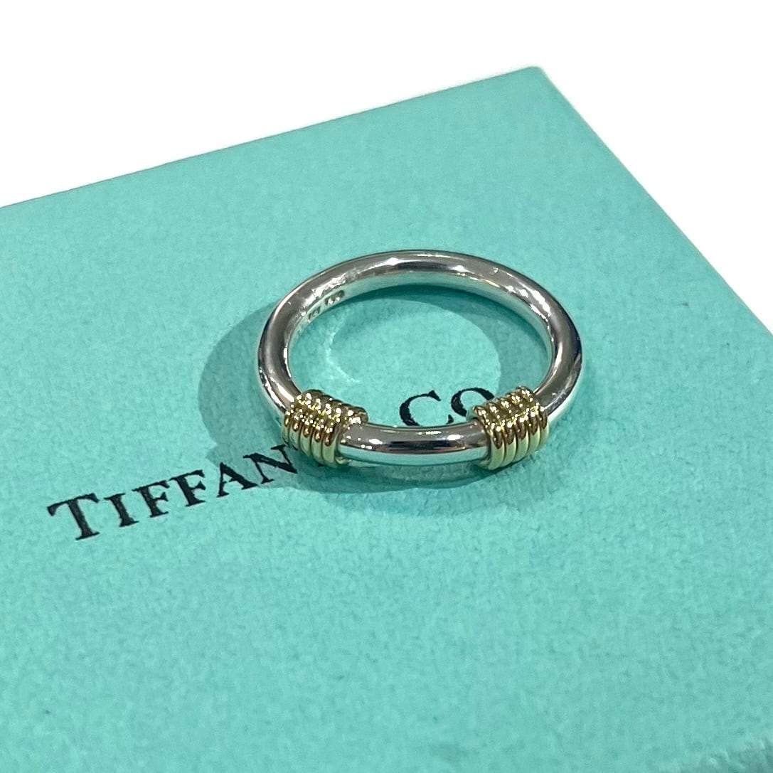 希少【TIFFANY&CO】【11-12号】2937 silver925×18KYG コイルリング