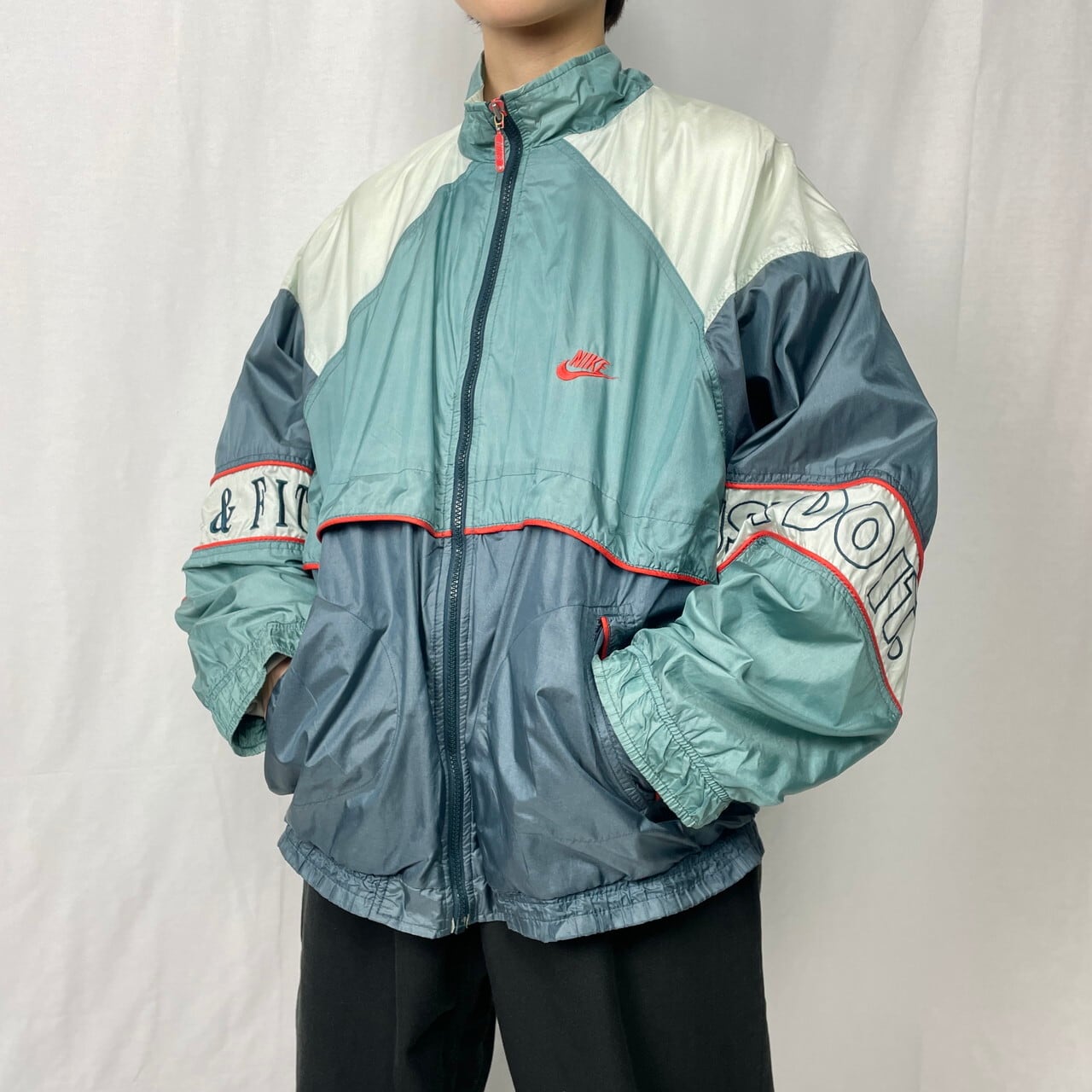 90s NIKE ナイキ トラックジャケット ナイロンジャケット 銀タグ