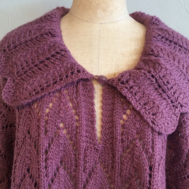 80s oversized purple knit