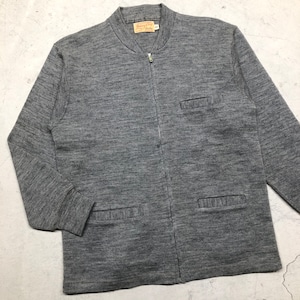 1970s F/Z GRAY VIRGIN WOOL CARDIGAN