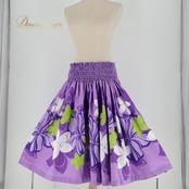 フラダンス 衣装 パウスカート パープル系 ホワイト系 リバーシブル ワンポイント プルメリア柄 ハイビスカス柄 ウミガメ柄 ホヌ柄 シンプル かわいい 鮮やか 華やか 明るい 紫 白 黄緑 ハワイアン アロハ ハワイアンプリント フラ ダンス レッスン 練習