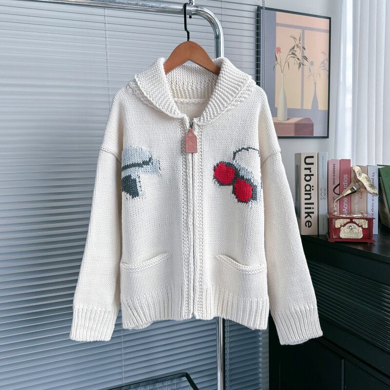 【outer】刺繍ニットカーデ M33358