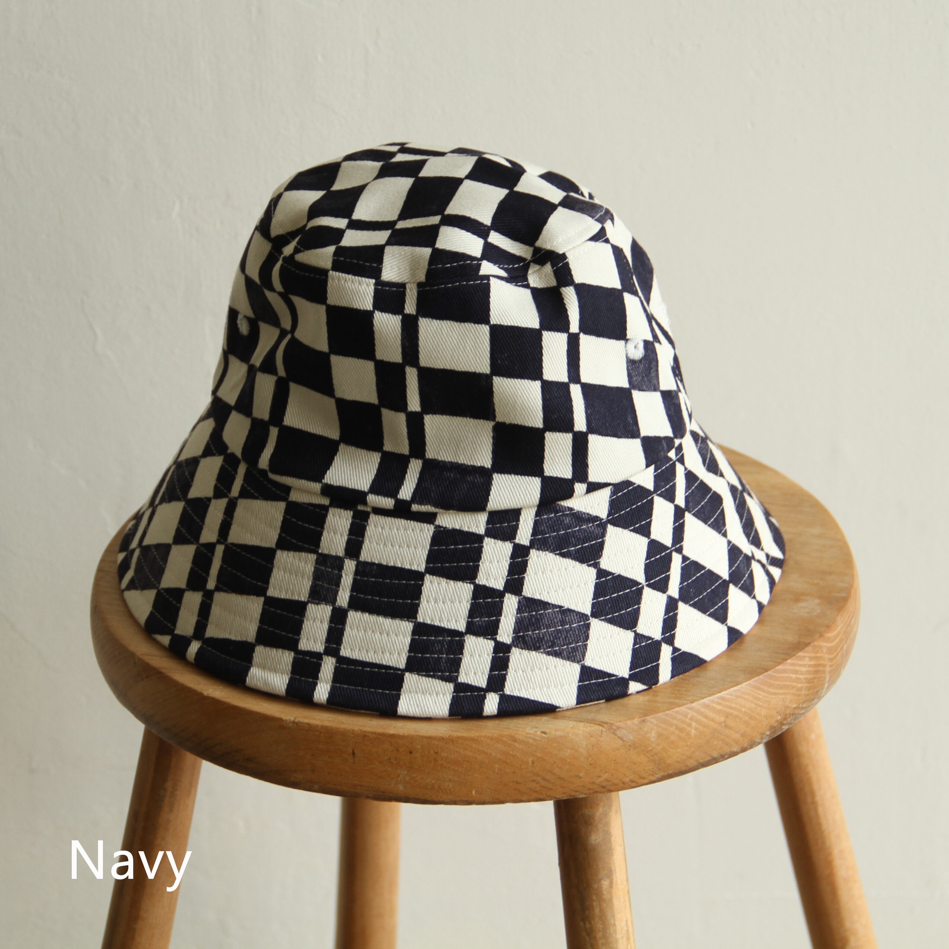 pheeny チェック柄 バケットハット ネイビー PHEENY Checkered bucket hat | Terminal