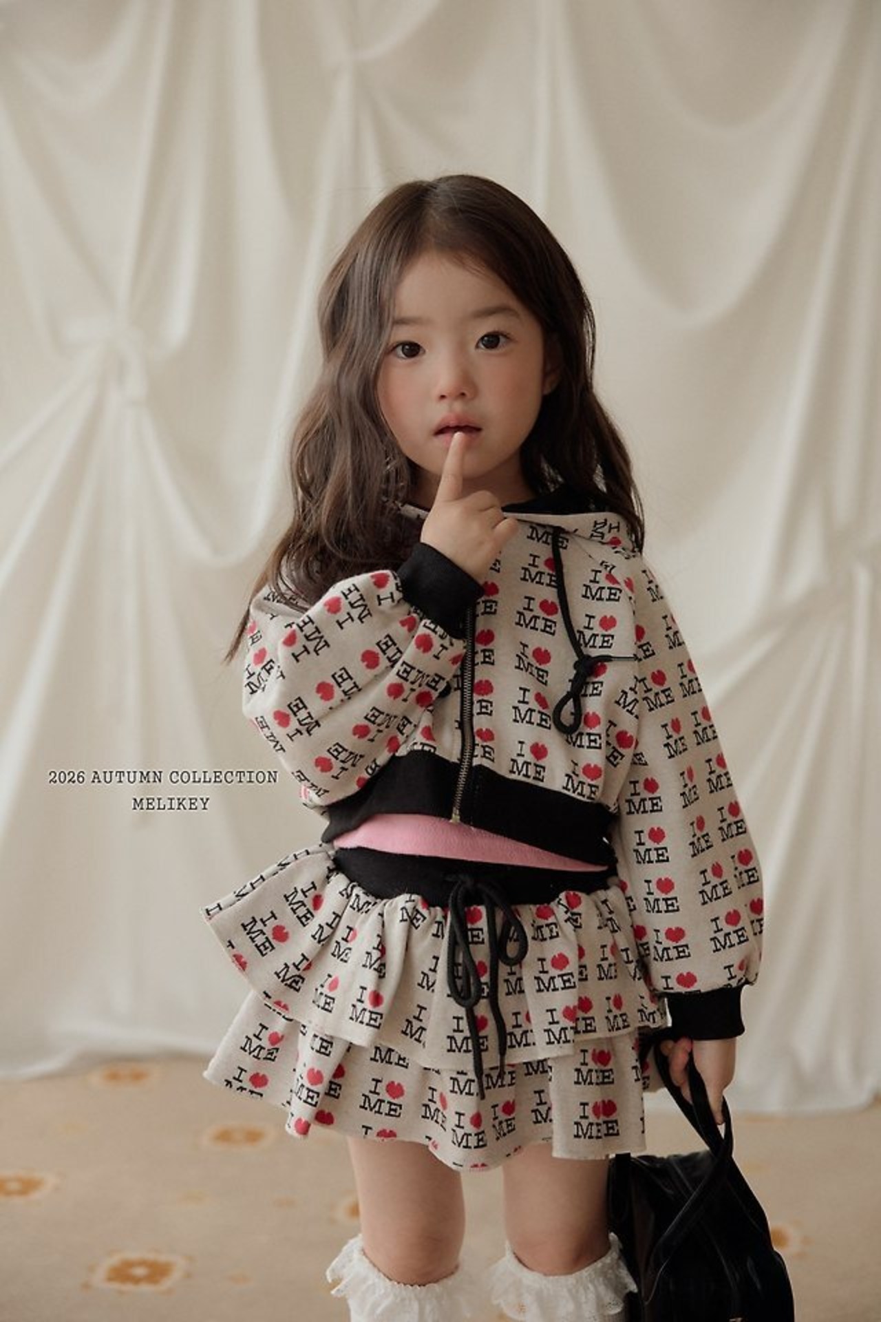 韓国子供服 / 26Autumn / 〖取寄〗Melikey /カンカンラブミースカート / 女子服 *XS~JM*