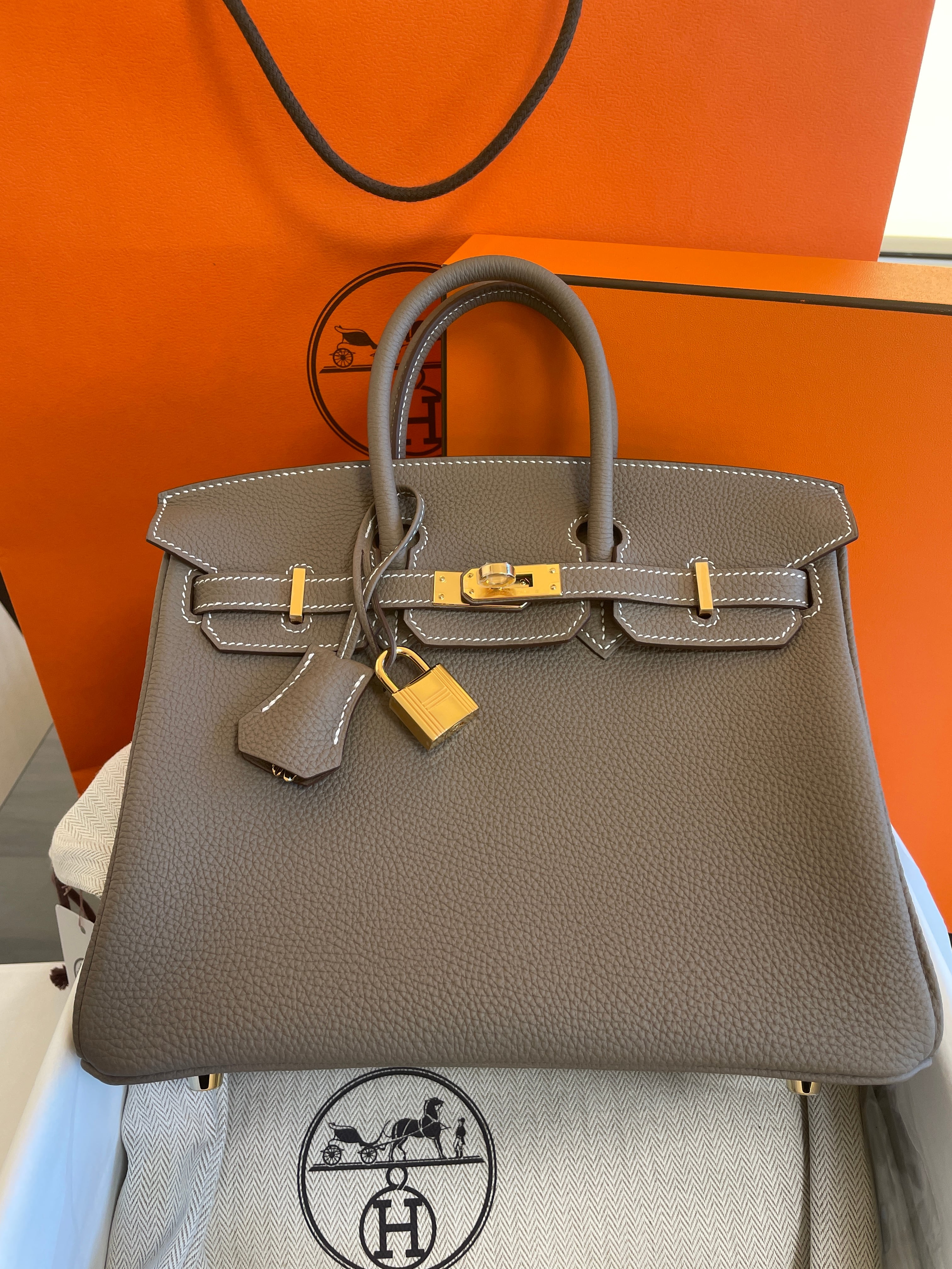 HERMES バーキン25 エトゥープ ゴールド金具 外縫い | スカイヘブン