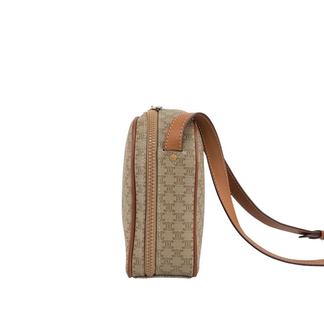 CELINE セリーヌ マカダム ショルダーバッグ ベージュ PVCレザー vintage ヴィンテージ オールド w86afa