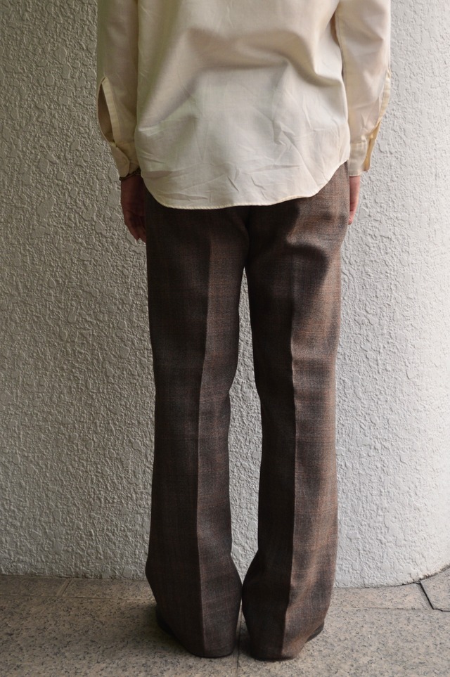 1970's Old Vintage Wool Flare Slacks Prince of Wales Check TALON ZiPPER オールドビンテージ 70s チェックウール フレアスラックス