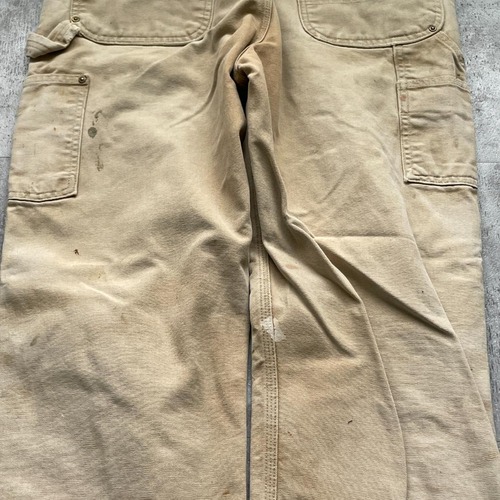 90s USA製 ブラウン ダブルニー Carhartt B01 33×32 詳細写真16