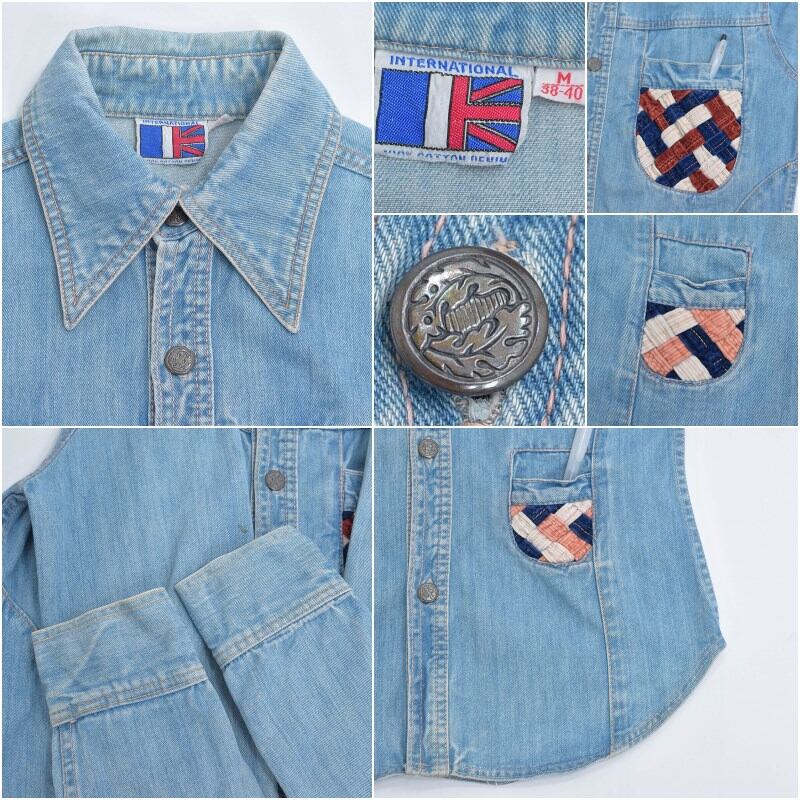 70s INTERNATIONAL RAYYAH DENIM ポケット パッチワーク デザイン