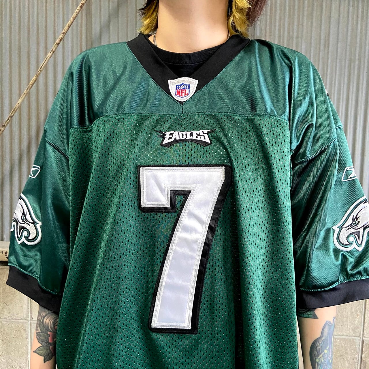 ウィルソン Wilson NFL PHILADELPHIA EAGLES フィラデルフィアイーグルス Vネック メッシュ ゲームシャツ フットボールシャツ USA製 メンズXL /eaa326106